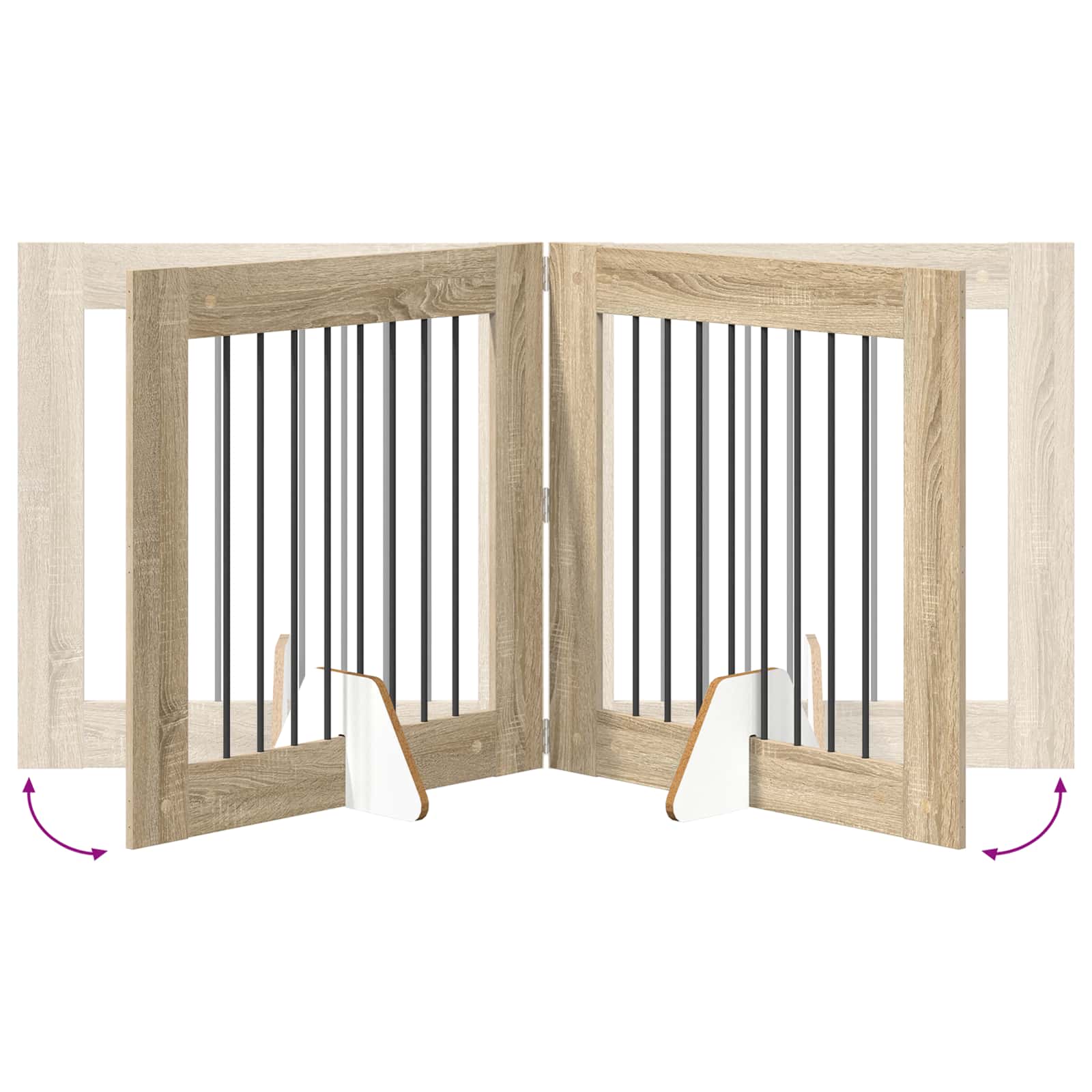 vidaXL Foldable Dog Gate with Stands 4 pcs Sonoma Oak 321 cm 6