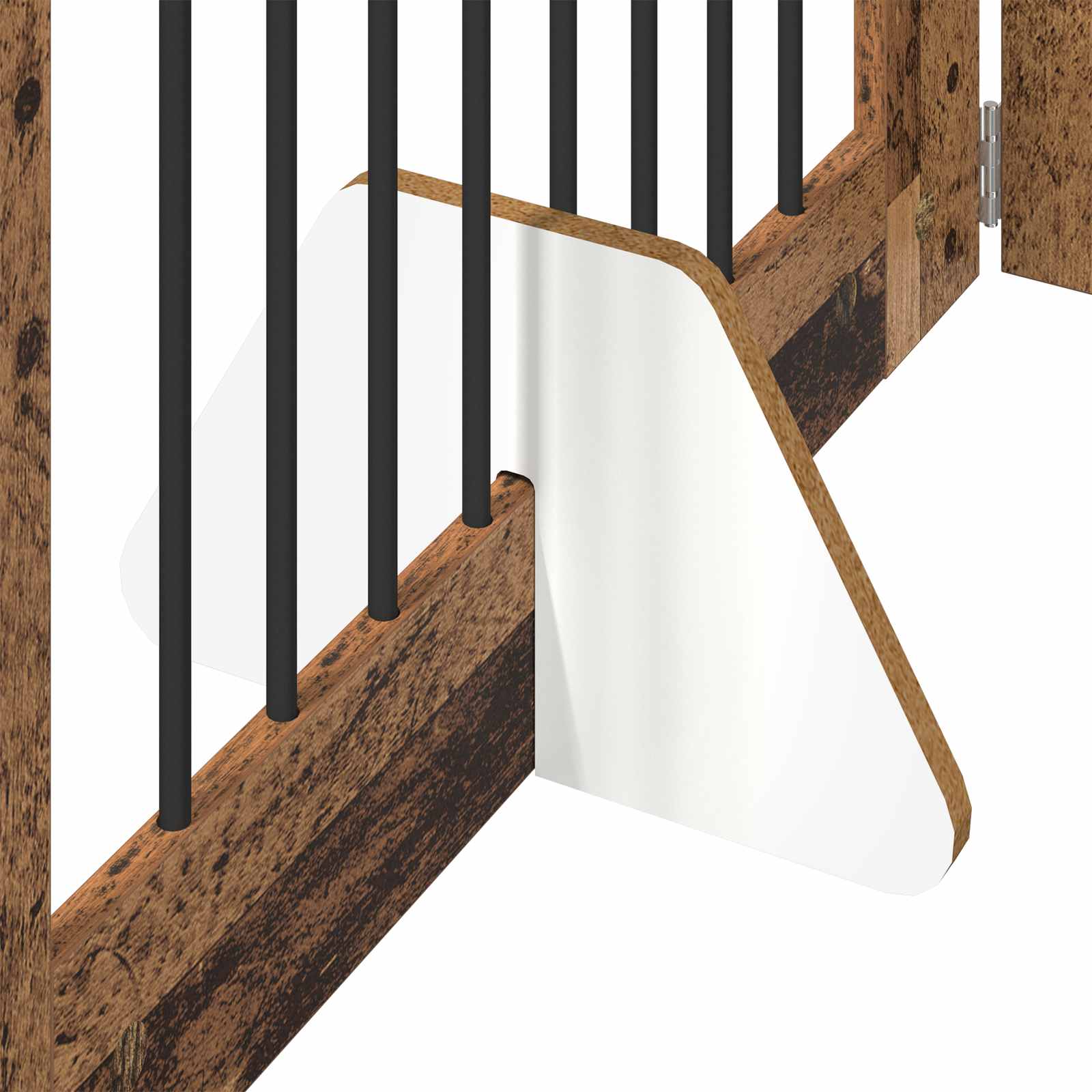 vidaXL Foldable Dog Gate with Stands 4 pcs Old Wood 321 cm 5