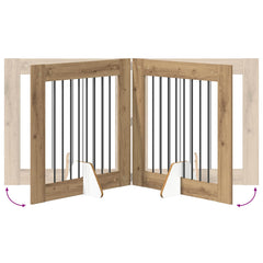 vidaXL Foldable Dog Gate with Stands 4 pcs Artisan Oak 321 cm 6