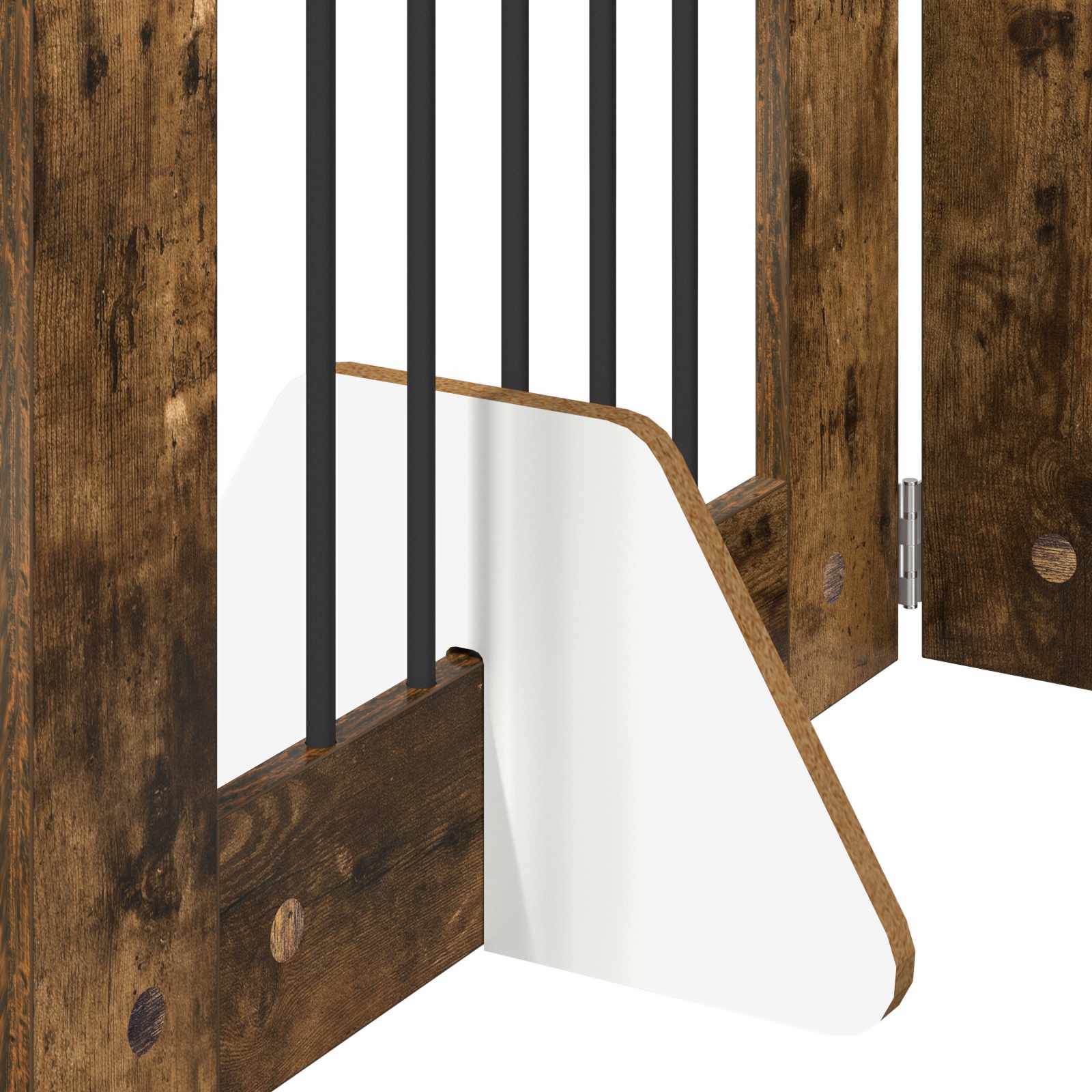 vidaXL Foldable Dog Gate with Stands 2 pcs Smoked Oak 120.5 cm 6