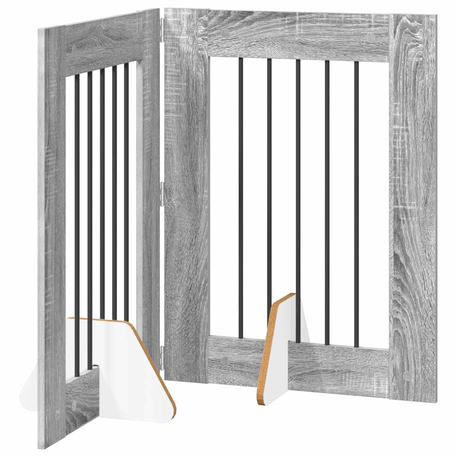 vidaXL Foldable Dog Gate with Stands 2 pcs Grey Sonoma 120.5 cm 2