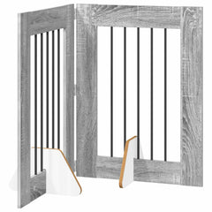 vidaXL Foldable Dog Gate with Stands 2 pcs Grey Sonoma 120.5 cm 2
