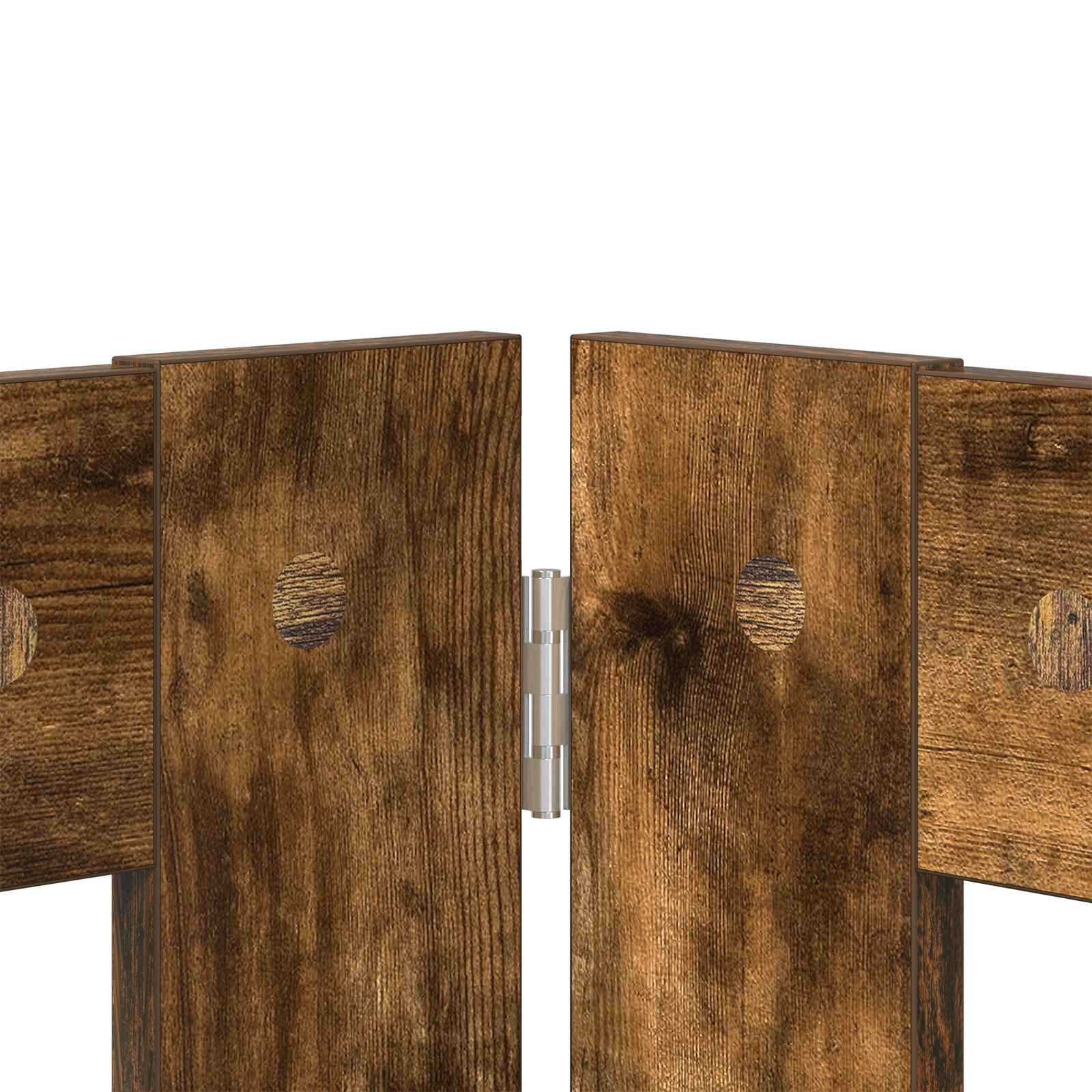 vidaXL Foldable Dog Gate with Stands 2 pcs Smoked Oak 200.5 cm 5