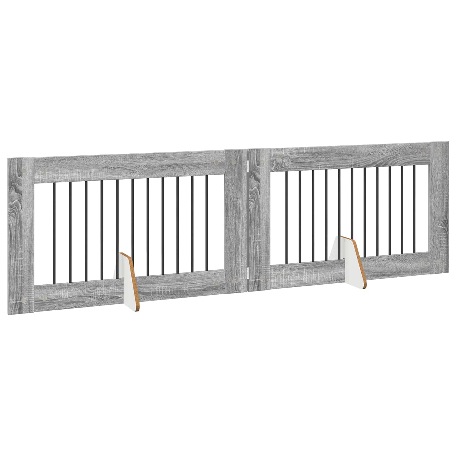 vidaXL Foldable Dog Gate with Stands 2 pcs Grey Sonoma 200.5 cm 3