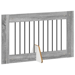vidaXL Foldable Dog Gate with Stands 2 pcs Grey Sonoma 200.5 cm 4