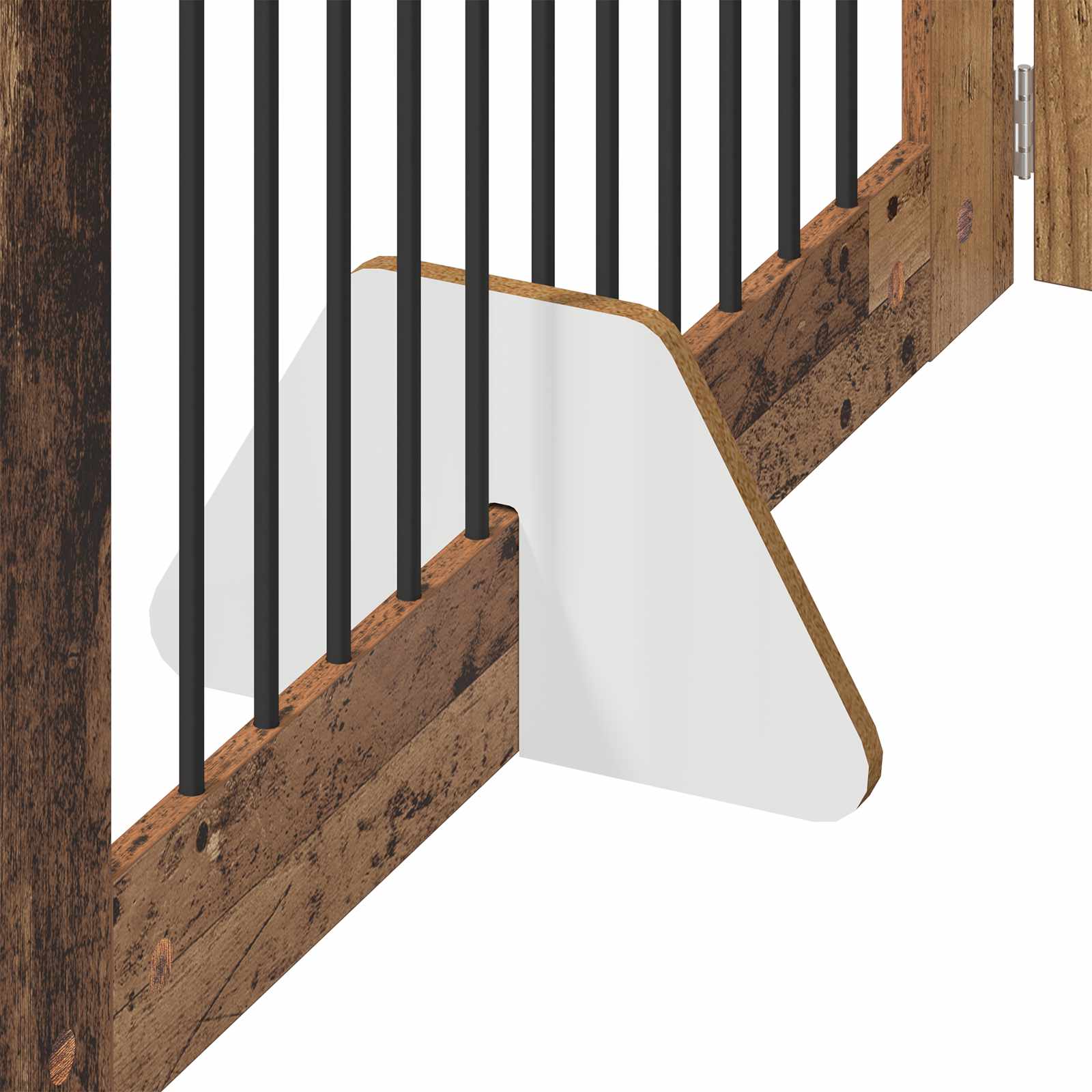 vidaXL Foldable Dog Gate with Stands 2 pcs Old Wood 200.5 cm 6