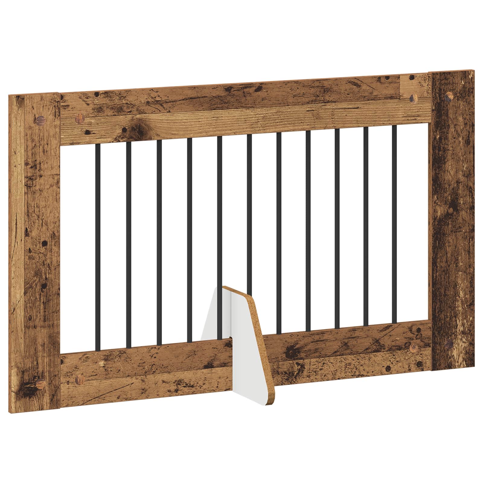 vidaXL Foldable Dog Gate with Stands 2 pcs Old Wood 200.5 cm 4