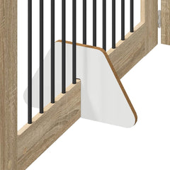 vidaXL Foldable Dog Gate with Stands 4 pcs Sonoma Oak 401 cm 5