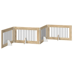 vidaXL Foldable Dog Gate with Stands 4 pcs Sonoma Oak 401 cm 2