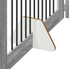 vidaXL Foldable Dog Gate with Stands 4 pcs Grey Sonoma 401 cm 5