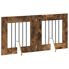 vidaXL Foldable Dog Gate with Stands 2 pcs Smoked Oak 120.5 cm 3