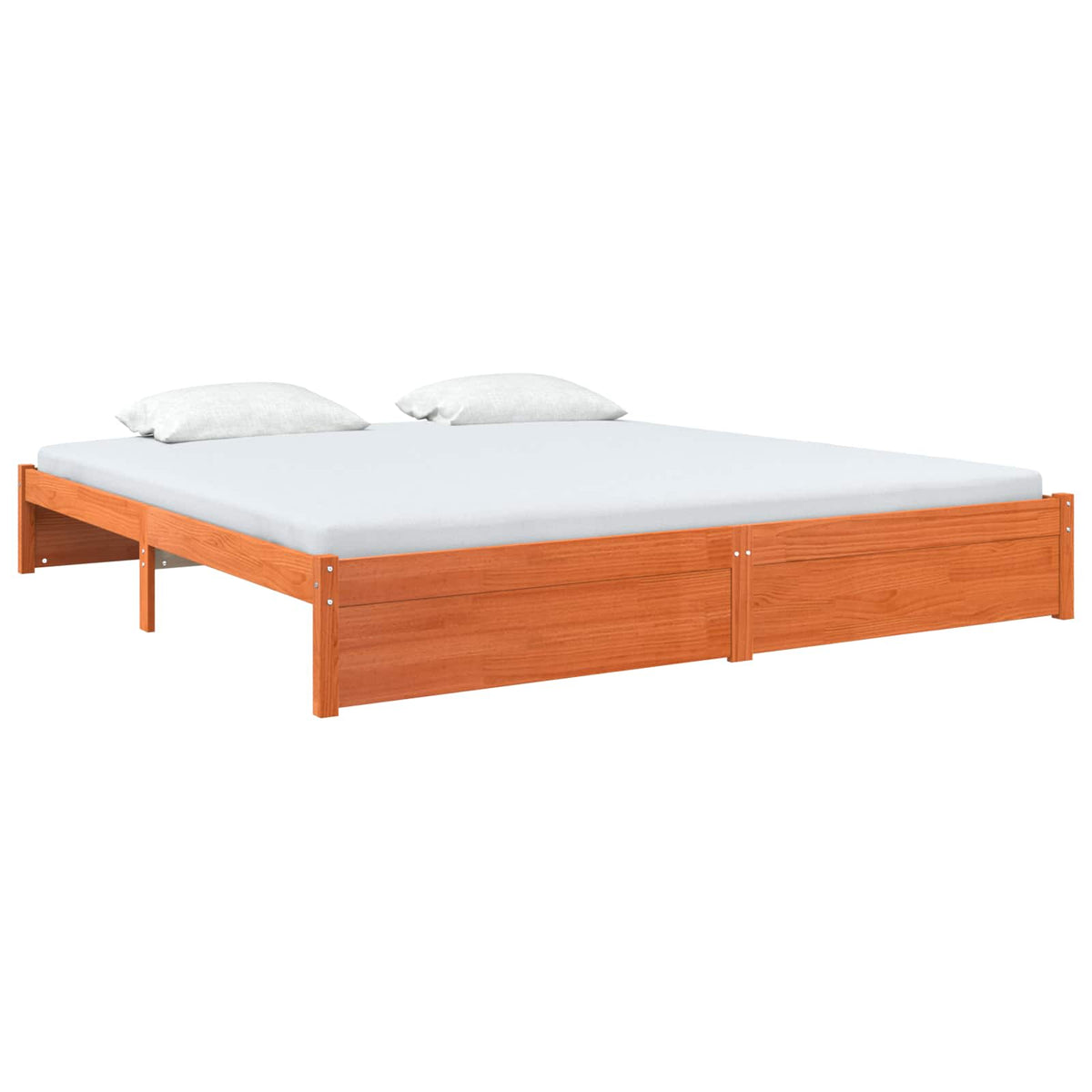 Bed Frame Solid Pine Wood Length 200 cm Wax brown 200 cm