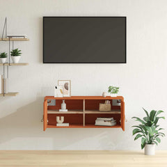 vidaXL Wall Cabinet Wax Brown 80 x 30 x 30 cm Solid Pine Wood 5