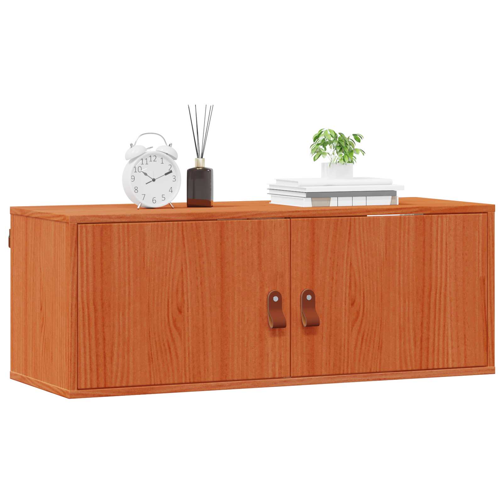 vidaXL Wall Cabinet Wax Brown 80 x 30 x 30 cm Solid Pine Wood 4