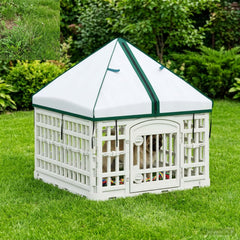 vidaXL 4 Panel Dog Playpen with Roof 60 x 60 x 82 cm Plastic White 4