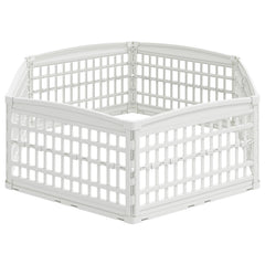 6 Panel Dog Playpen Plastic White without Roof and Base 177.5 cm 58 cm 154.5 cm