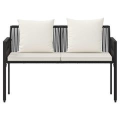 vidaXL Outdoor Benches 2 -Seater 116 x 56 x 75 cm Poly Rattan 5