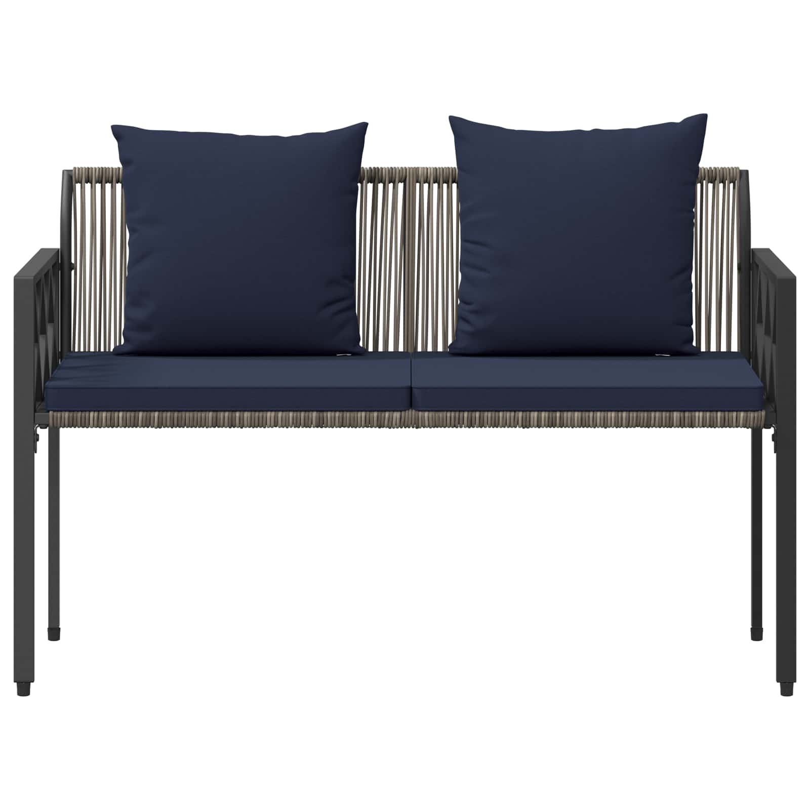 vidaXL Outdoor Benches 2 -Seater 116 x 56 x 75 cm Poly Rattan 5