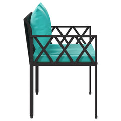 vidaXL Outdoor Benches 2 -Seater 116 x 56 x 75 cm Poly Rattan 6