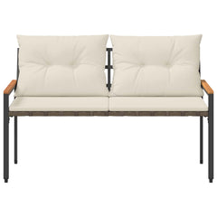 vidaXL Outdoor Bench 2 -Seater 116 x 67.5 x 72 cm Poly Rattan 5