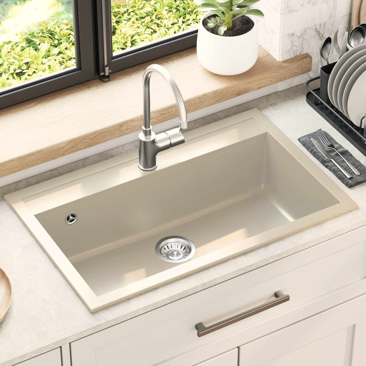 Sink Granite Beige 795 mm 505 mm