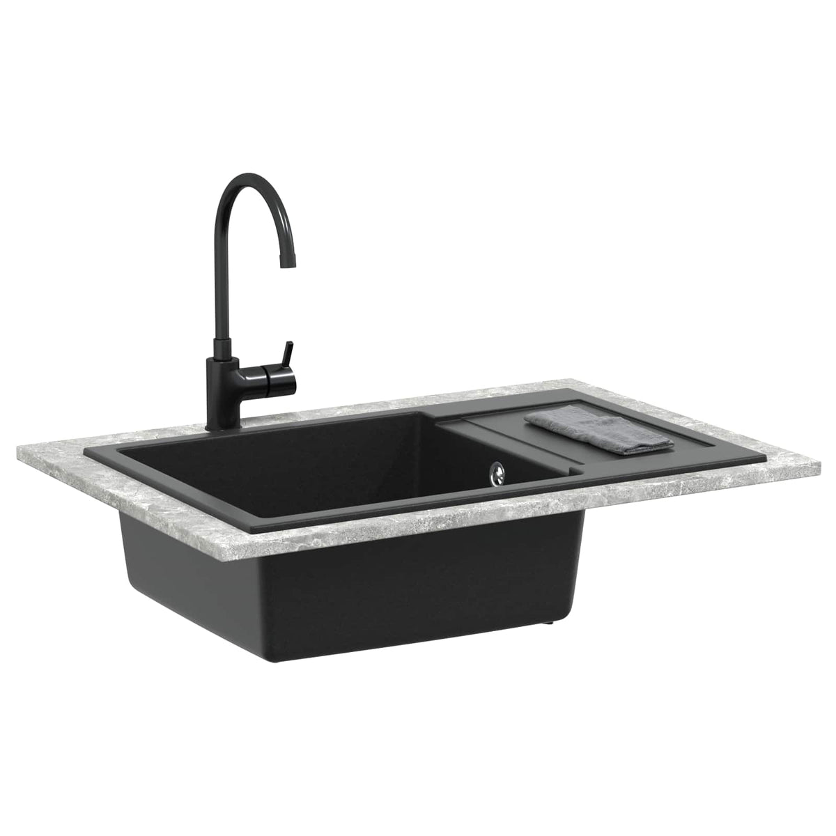Sink 780 x 500 mm 80% Quartz and 20% Resin Black 780 mm 480 x 436 mm basin