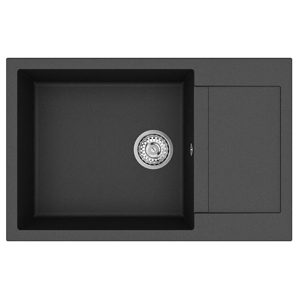 Sink 780 x 500 mm 80% Quartz and 20% Resin Black 780 mm 480 x 436 mm basin