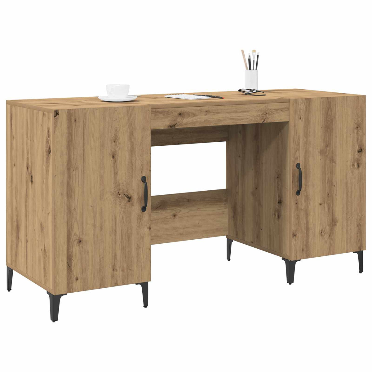 Desk 140x50x75 cm Engineered Wood Artisan oak