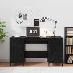 Desk 140x50x75 cm Engineered Wood Black oak