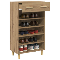vidaXL Shoe Cabinet 60 x 35 x 105 cm Engineered Wood Artisian Oak 4