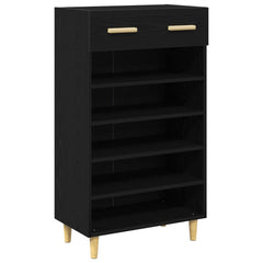 vidaXL Shoe Cabinet 60 x 35 x 105 cm Engineered Wood Black Oak 2