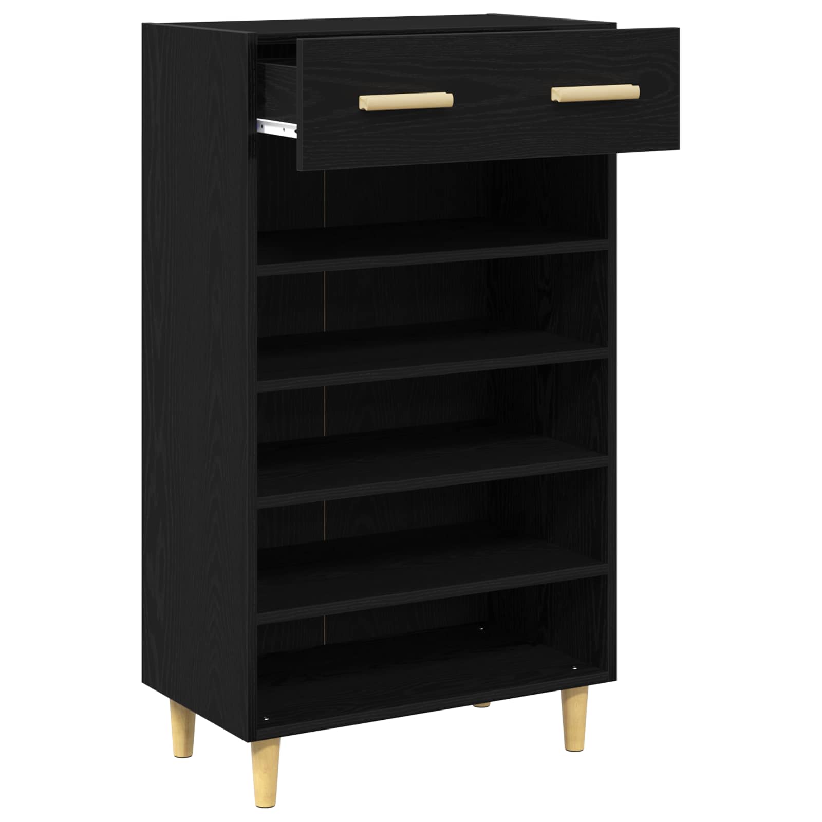 vidaXL Shoe Cabinet 60 x 35 x 105 cm Engineered Wood Black Oak 6