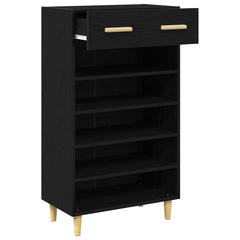 vidaXL Shoe Cabinet 60 x 35 x 105 cm Engineered Wood Black Oak 6