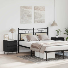 vidaXL Bed Cabinet Black Oak 40 x 35 x 50 cm Engineered Wood 4