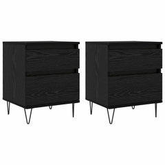 vidaXL Bed Cabinet Black Oak 40 x 35 x 50 cm Engineered Wood 2