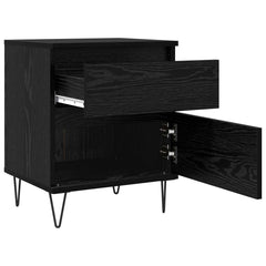vidaXL Bed Cabinet Black Oak 40 x 35 x 50 cm Engineered Wood 5