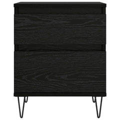 vidaXL Bed Cabinet Black Oak 40 x 35 x 50 cm Engineered Wood 6