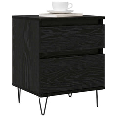 vidaXL Bed Cabinet Black Oak 40 x 35 x 50 cm Engineered Wood 3