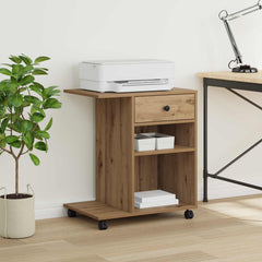 vidaXL Printer Stand Artisian Oak 60 x 40 x 68.5 cm Engineered Wood 4