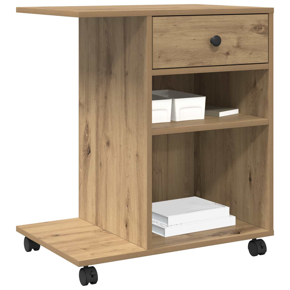 Printer Stand with Wheels 60x40x68,5 cm Artisan oak