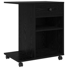 Printer Stand with Wheels 60x40x68,5 cm Black oak