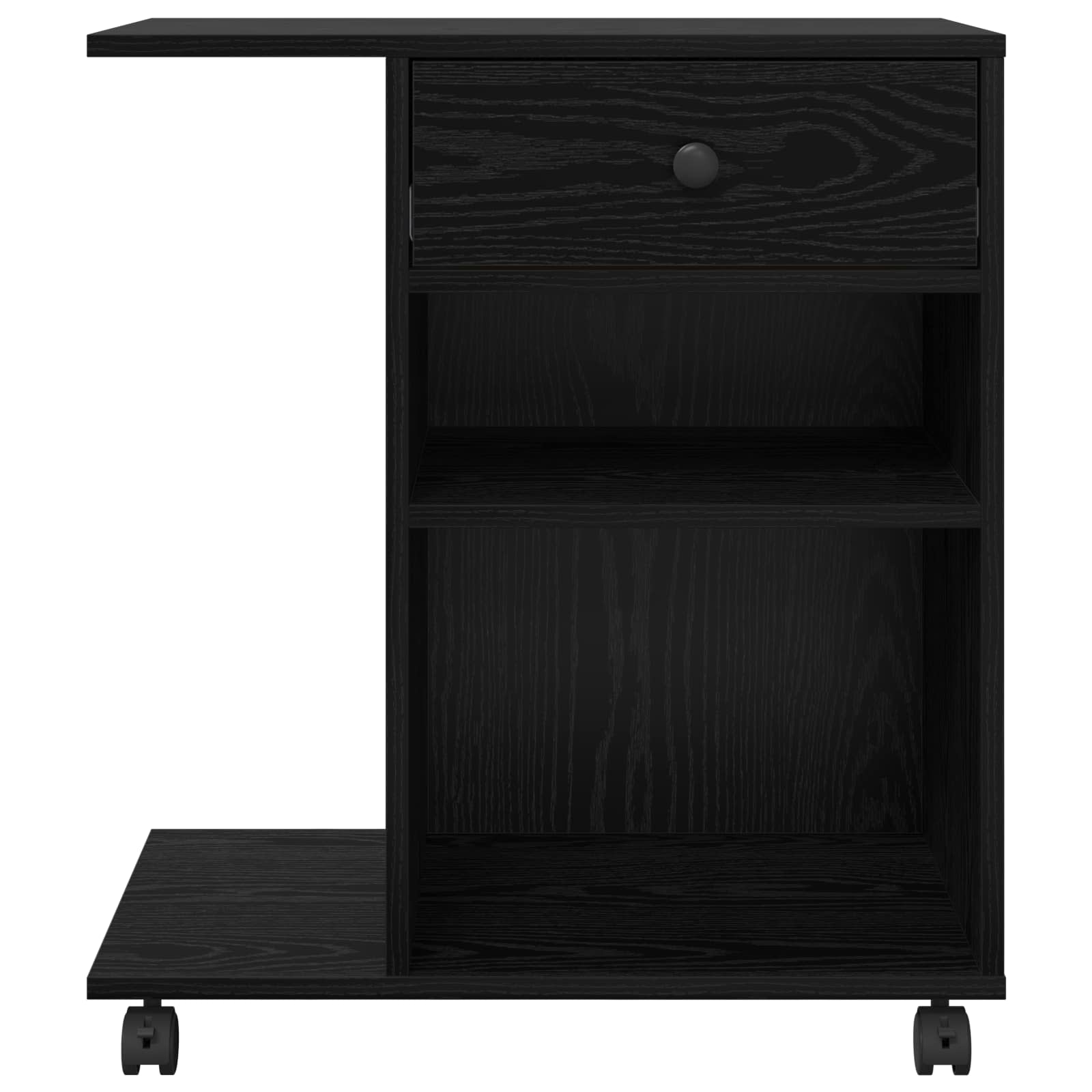 vidaXL Printer Stand Black Oak 60 x 40 x 68.5 cm Engineered Wood 5