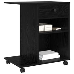 vidaXL Printer Stand Black Oak 60 x 40 x 68.5 cm Engineered Wood 3
