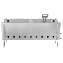 vidaXL Camping Fire Pit 42 x 22 x 18 cm Stainless Steel Silver 4