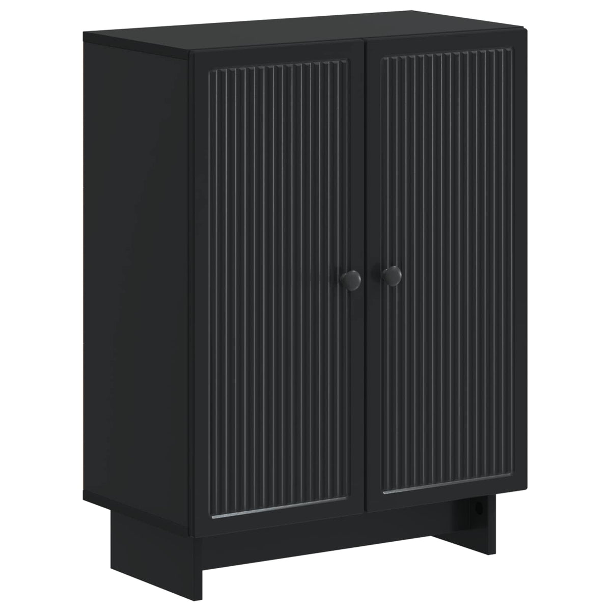 3 Piece Bathroom Cabinet Set EDE Engineered Wood Black Vertical stripes