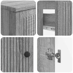 2 Piece Bathroom Cabinet Set ALKMAAR Grey Sonoma Vertical stripes
