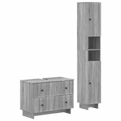 2 Piece Bathroom Cabinet Set ALKMAAR Grey Sonoma Vertical stripes