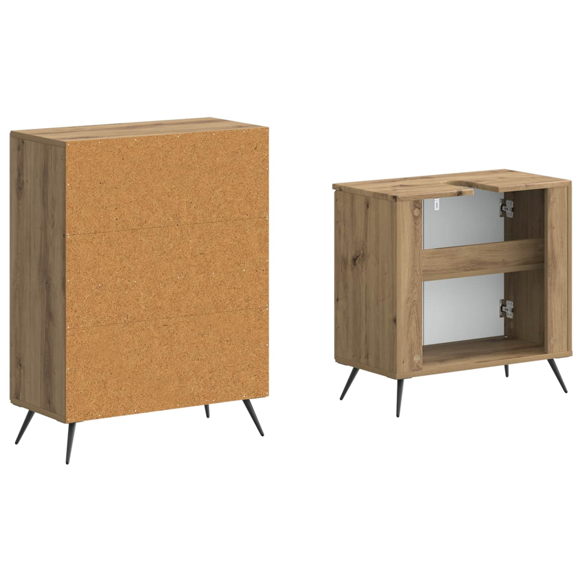 2 Piece Bathroom Cabinet Set ALKMAAR Artisan Oak Round edge