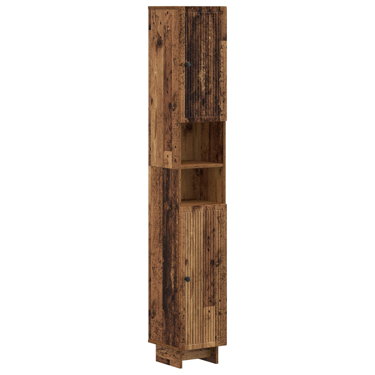 4 Piece Bathroom Cabinet Set EDE Engineered Wood Old Wood Vertical stripes