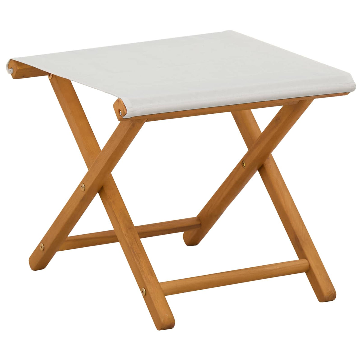 Deck Chair 4 pcs 3 Position Solid Eucalyptus Wood 2x Chair + 2x Footrest Cream